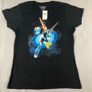 Voltron Legendary Defender Space Graphic T-Shirt Black Women’s XL Hot Topic 2017